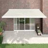 vidaXL Toldo retr&aacute;ctil aluminio y tela color crema 4x3 m