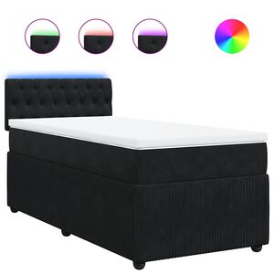 vidaXL Cama box spring con colch&oacute;n cuero sint&eacute;tico negro 90x190 cm