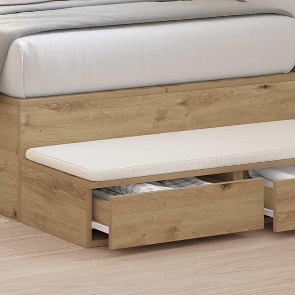 vidaXL Cajones de cama con caj&oacute;n Roble artesanal 80 x 36,5 x 16,5 cm