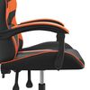 vidaXL Silla gaming giratoria cuero sintético negro y naranja