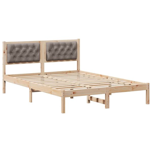 vidaXL Estructura de cama Taup&eacute; 150 x 200 cm Madera de pino macizo