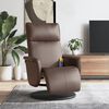 vidaXL Sill&oacute;n reclinable masaje con reposapi&eacute;s cuero sint&eacute;tico marr&oacute;n