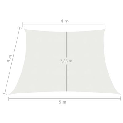 vidaXL Toldo de vela blanco HDPE 160 g/m² 4/5x3 m