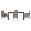 vidaXL Conjunto de Comedor de Jard&iacute;n 5 pcs Gris rat&aacute;n sint&eacute;tico