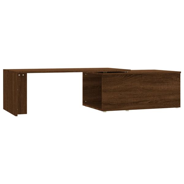 vidaXL Mesa de centro madera contrachapada marrón roble 150x50x35 cm