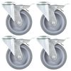 vidaXL Ruedas giratorias agujero pasador y frenos dobles 4 uds 100 mm