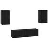 vidaXL Conjunto de mueble de TV Roble Negro Madera de ingenier&iacute;a