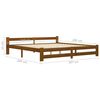 vidaXL Estructura cama sin colch&oacute;n madera pino marr&oacute;n miel 200x200 cm