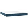 vidaXL Cama box spring colch&oacute;n y LED terciopelo azul oscuro 180x200 cm