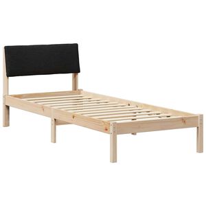 vidaXL Estructura de cama con cabecera Marr&oacute;n y negro 80 x 200 cm