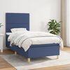 vidaXL Cama box spring con colch&oacute;n tela azul 90x190 cm