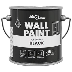 vidaXL Pintura de pared Negro 2,5 L Impresi&oacute;n en pared