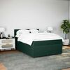 vidaXL Cama box spring con colch&oacute;n terciopelo verde oscuro 160x200 cm