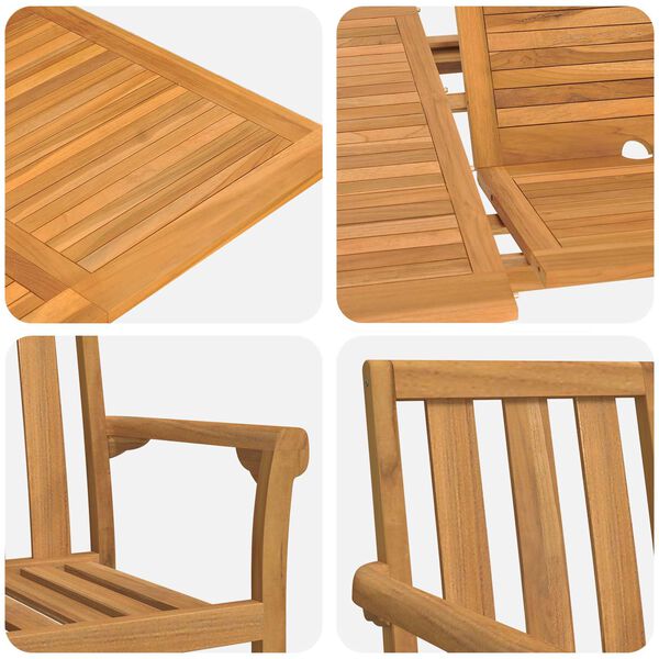 vidaXL Conjunto de Comedor de Jard&iacute;n 5 pcs Marr&oacute;n