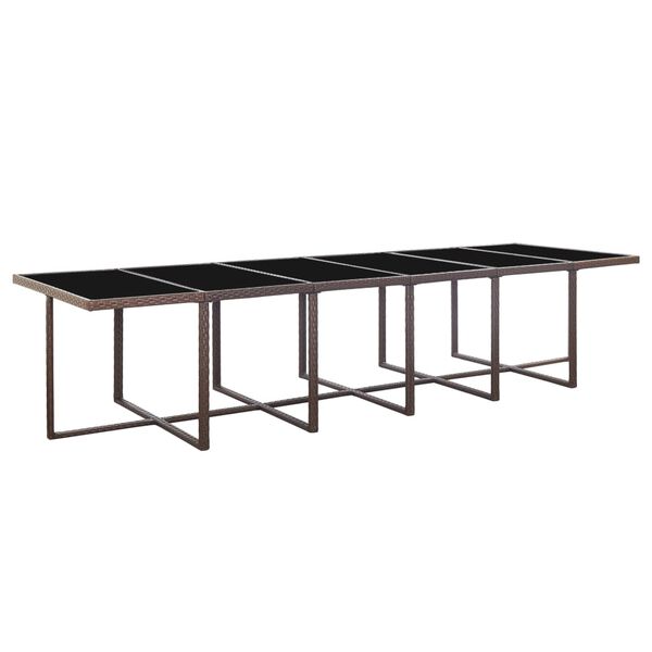 vidaXL Set comedor de jard&iacute;n 17 pzas y cojines rat&aacute;n sint&eacute;tico marr&oacute;n