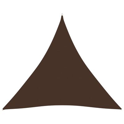 vidaXL Toldo de vela triangular tela Oxford marrón 4x4x4 m