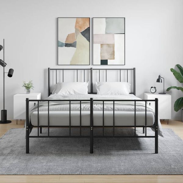 vidaXL Mesitas de noche 2 uds madera de ingenier&iacute;a blanco 40x40x50 cm