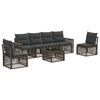 vidaXL Conjunto de sof&aacute;s de jard&iacute;n 7 uds. Gris y Gris Oscuro