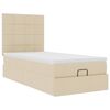 vidaXL Estructura de cama otomana con colch&oacute;n tela crema 80x200cm