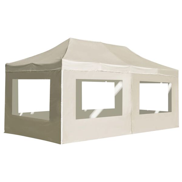 vidaXL Carpa plegable profesional y paredes aluminio crema 6x3m