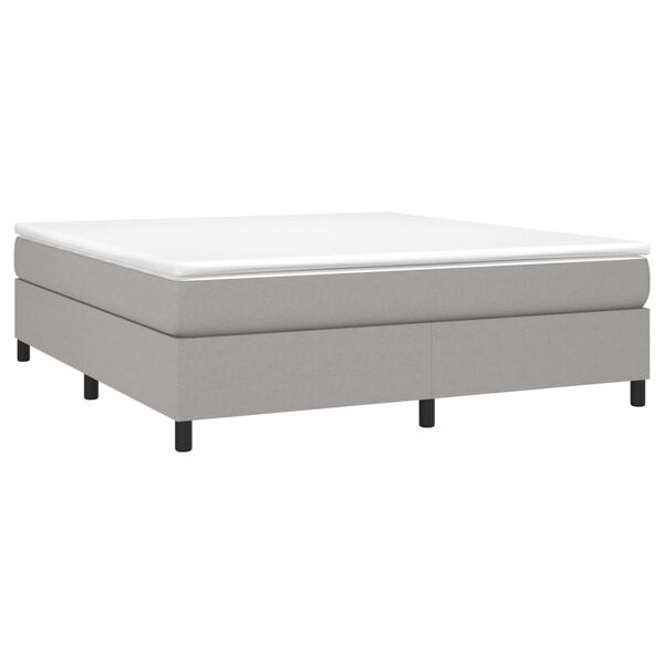 vidaXL Cama box spring con colch&oacute;n tela gris claro 180x200 cm