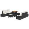 vidaXL Conjunto de sof&aacute;s de jard&iacute;n 9 uds. Negro rat&aacute;n sint&eacute;tico