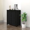 vidaXL Aparador de madera maciza de pino negro 70x35x80 cm