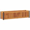 vidaXL Jardinera de madera maciza de acacia y acero 110x30x27,5 cm