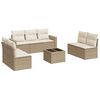 vidaXL Juego de sof&aacute;s de jard&iacute;n con cojines beige 8 pzas rat&aacute;n PE