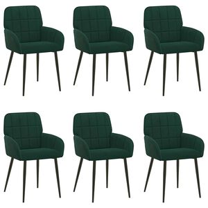 vidaXL Sillas de comedor 6 pcs Terciopelo Verde oscuro 57 x 50 x 85 cm