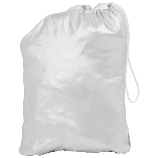 vidaXL Funda para coche con ganchos media plateado XL