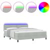 vidaXL Cama Box Spring LED Gris Claro 180 x 200 cm Terciopelo