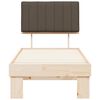 vidaXL Estructura de Cama con Cabecera Tapizada Taup&eacute; 75 x 190 cm