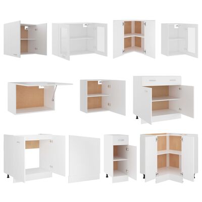 vidaXL Juego de muebles de cocina 11 piezas madera ingeniería blanco