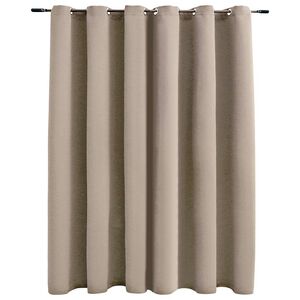 vidaXL Cortina opaca con anillas de metal beige 290x245 cm