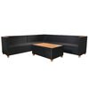 vidaXL Set muebles de jardín 5 piezas y cojines ratán sintético negro