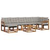 vidaXL Conjunto de sof&aacute;s de exterior 8 uds. Gris Natural y Claro