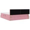 vidaXL Cama con tira de luces LED Rosa 180 x 200 cm Terciopelo