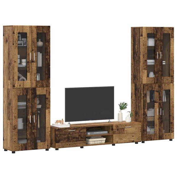 vidaXL Conjunto de mueble de TV con caj&oacute;n FLORIN Madera vieja