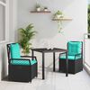 vidaXL Conjunto de Comedor de Jardín 3 pcs Negro ratán sintético