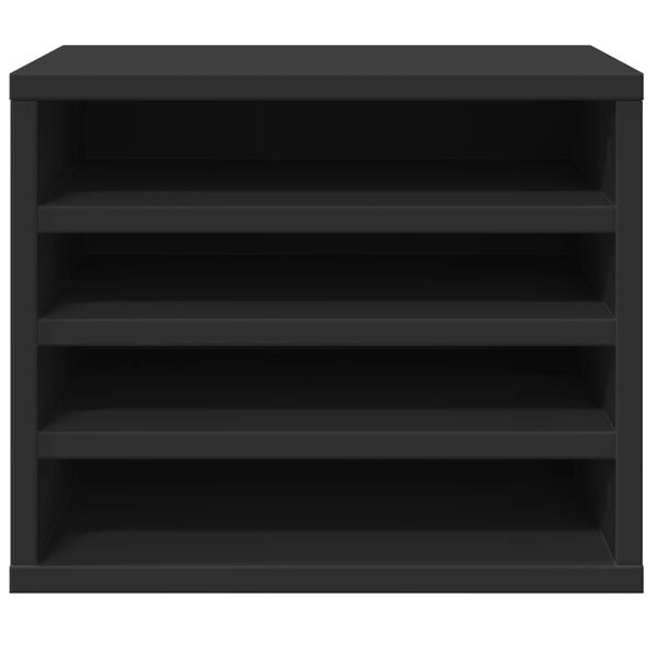 vidaXL Organizador escritorio madera ingeniería negro 36x26x29,5 cm