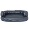 vidaXL Cama para perros de espuma cuero sint&eacute;tico azul oscuro 60x42 cm