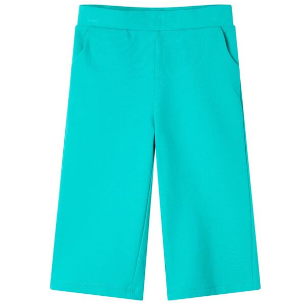 Pantal&oacute;n infantil con perneras anchas verde menta 128