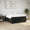 vidaXL Cama box spring con colch&oacute;n tela negro 180x200 cm