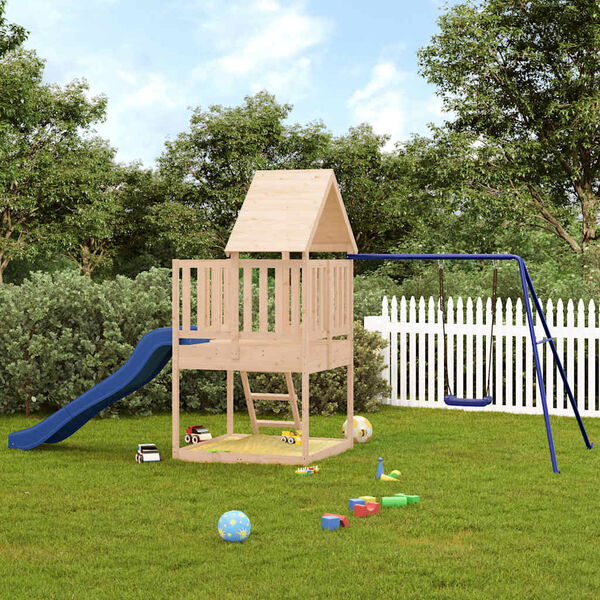 vidaXL Parque infantil de exterior madera maciza de pino