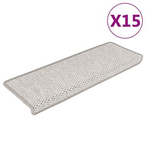 vidaXL Alfombrillas autoadhesivas sisal 15 uds platina 65x21x4 cm