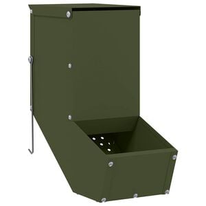 vidaXL Comedero para Conejos Verde Oliva 12,5 x 26 x 28,5 cm 1 kg