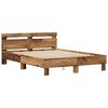 vidaXL Estructura de cama con cabecera Madera vieja 140 x 190 cm
