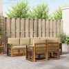 vidaXL Conjunto de Sof&aacute; Seccional con coj&iacute;n 7 pcs Natural y Beige