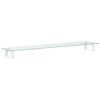 vidaXL Soporte de monitor vidrio templado y metal blanco 100x20x8 cm